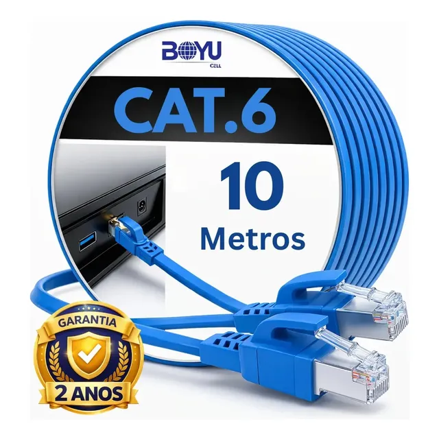 Cabo de rede Cat6 com conectores RJ45