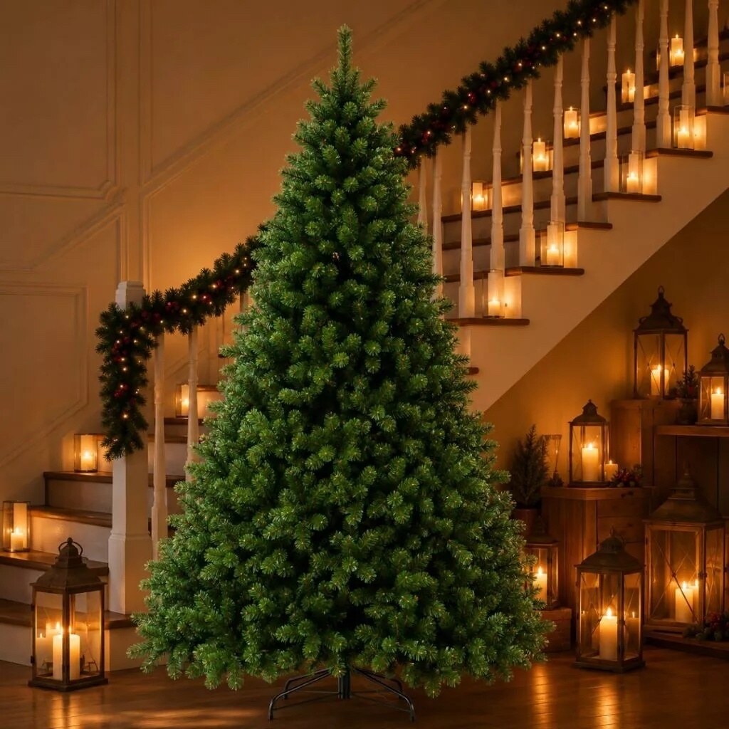 Árvore de Natal verde de 2,10 metros com 650 galhos