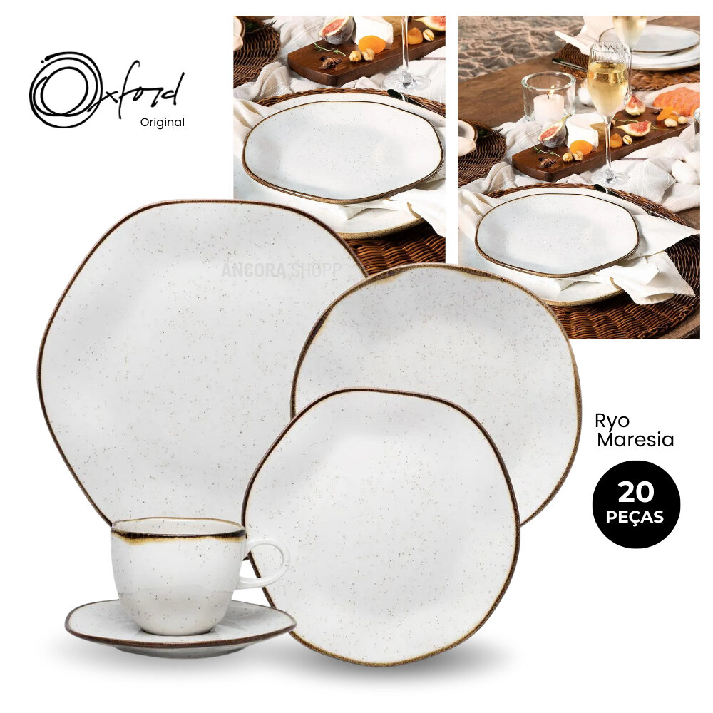 Aparelho de jantar e chá Ryo Maresia em porcelana
