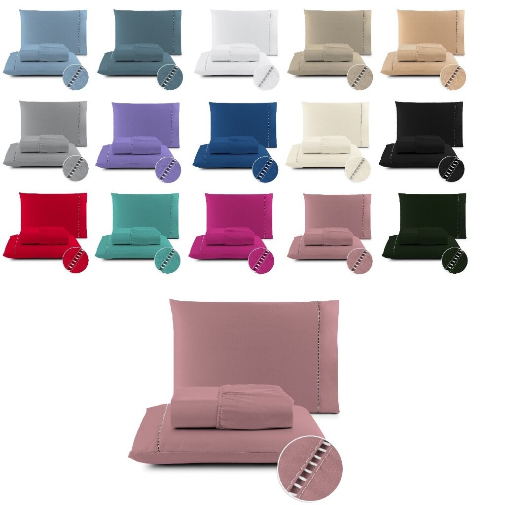 Jogo de cama com lençol e fronhas em diversas cores