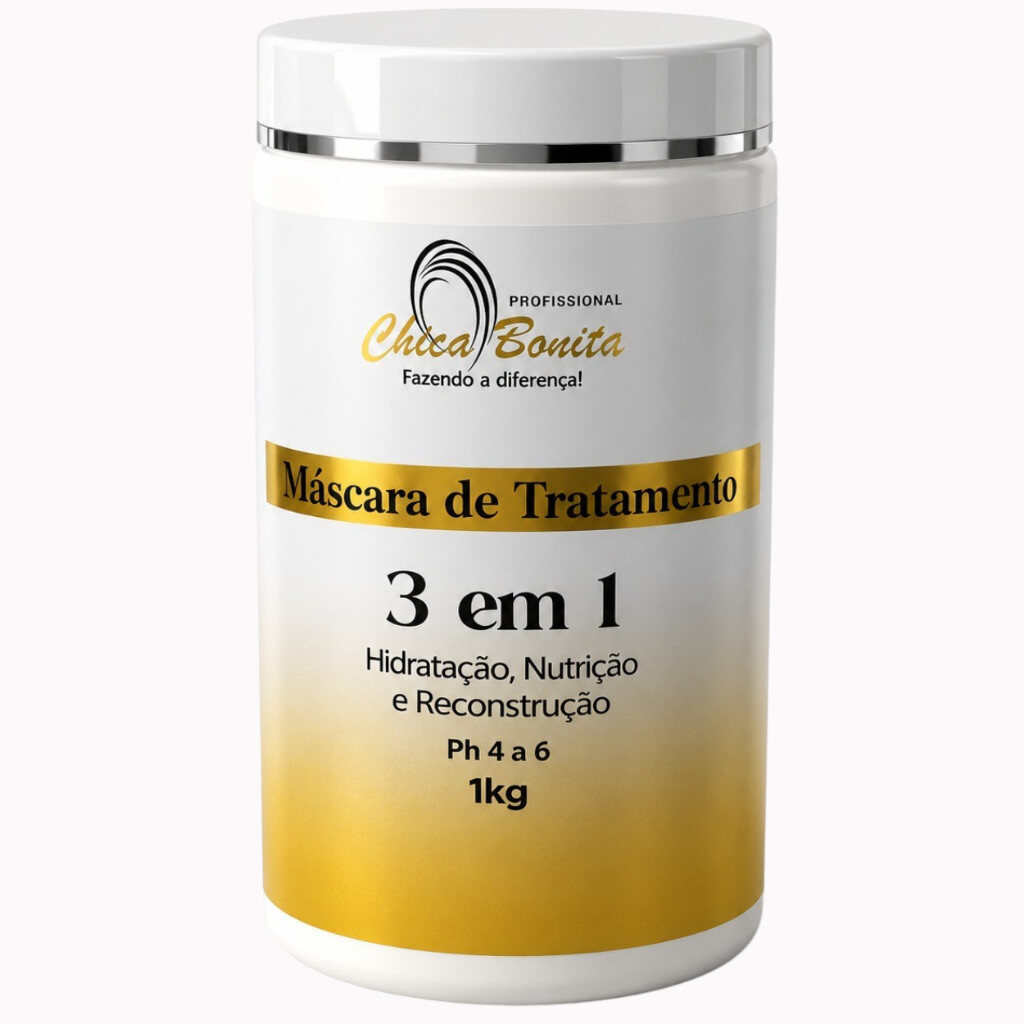 Máscara Capilar 3 em 1 Chica Bonita para hidratação, nutrição e reconstrução