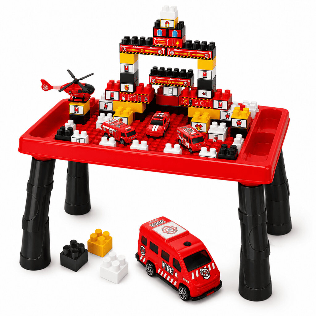 Mesa Infantil com 80 Blocos de Montar