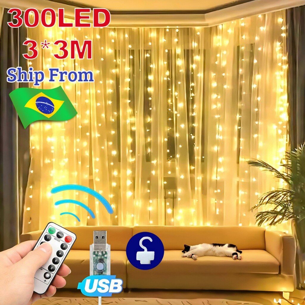 Cortina de luz com vários pontos de LED