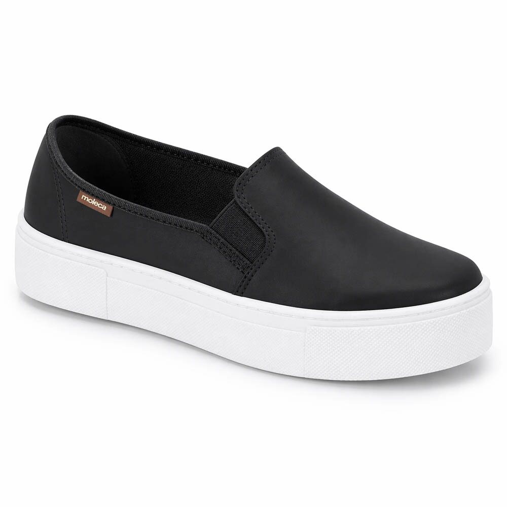 Tênis casual feminino slip-on com solado alto confortável